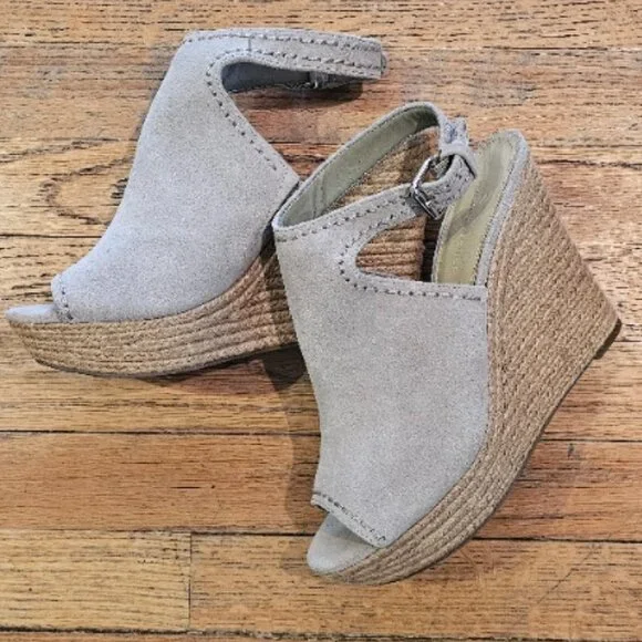 NWOT Marc Fisher Wedge Espadrille Gray Size 9.5 - Picture 5 of 7